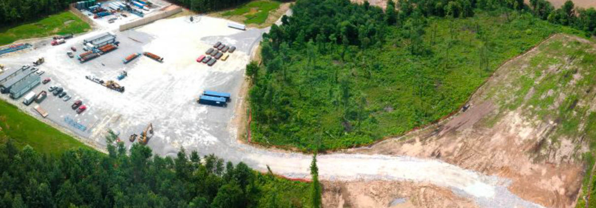 Overhead view of injection well